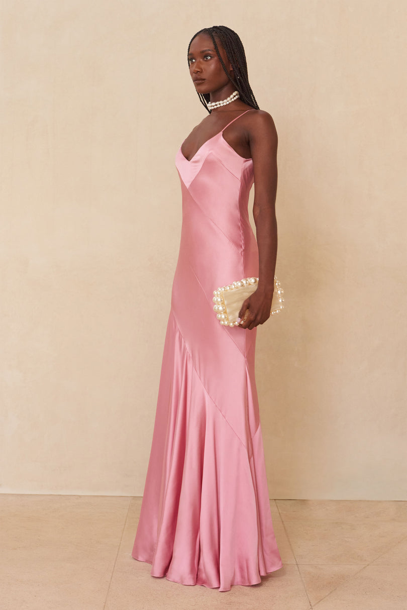 Satin High Leg Slit Prom & Bridesmaid Gown Off The Shoulder Elegant Dr –  smcfashion.com